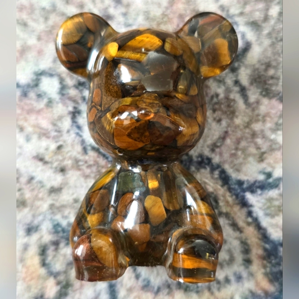 Tiger's Eye Resin Bear